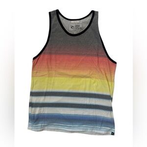 Rip Curl Rainbow Stripe Tank Top | Men’s Surf Tank | Size M